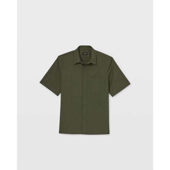 Club Monaco NWT Men's Short Sleeve Ripstop Shirt Olive Green in XXS - Picture 3 of 7